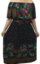 rochie neagră cu flori